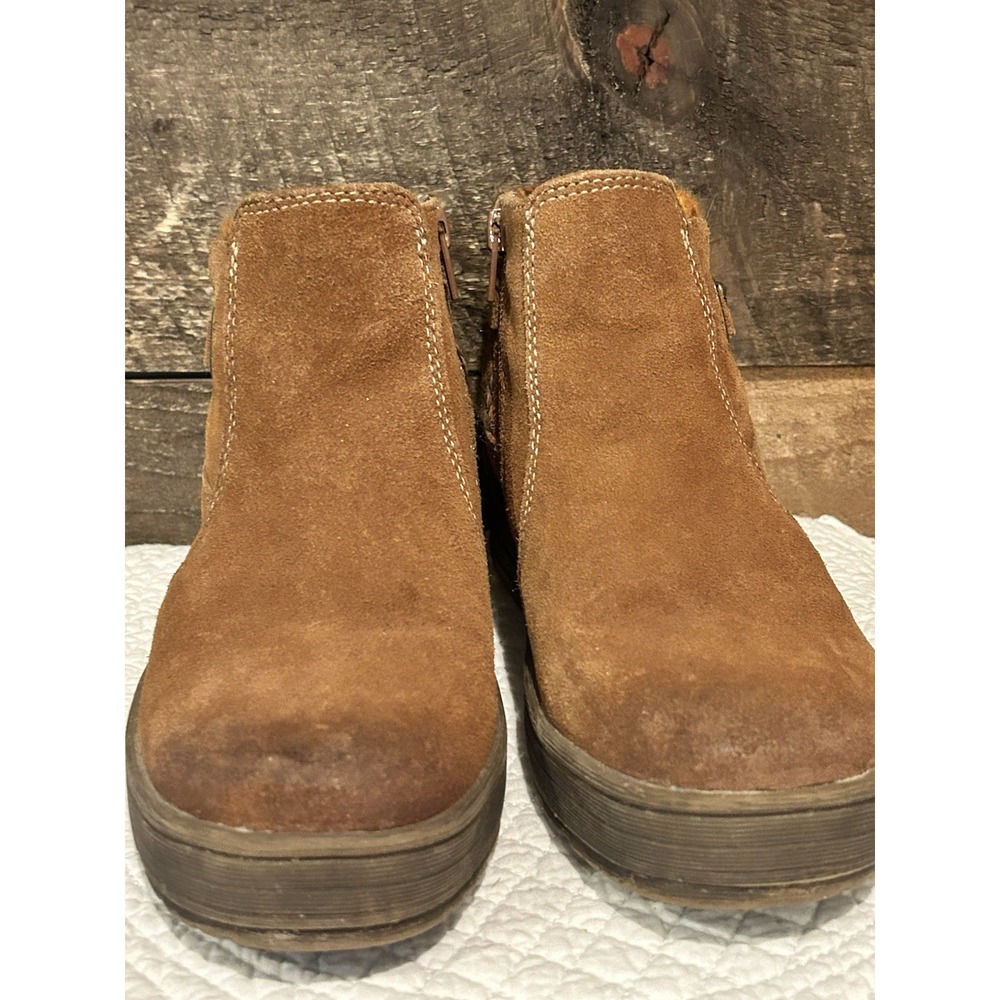 Earth Origins Tate Ankle Boots Booties Size 8 Brown Suede Leather Boho Detail - Picture 3 of 8
